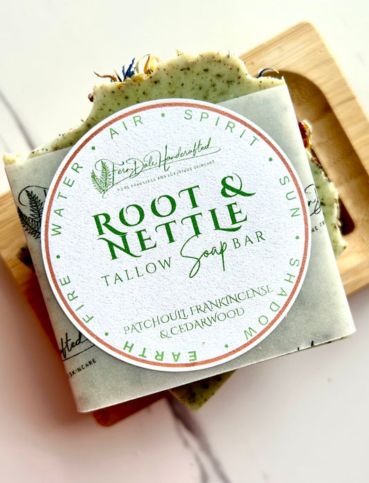 Root & Nettle - Patchouli, Frankincense & Cedarwood (Earth) Tallow Soap