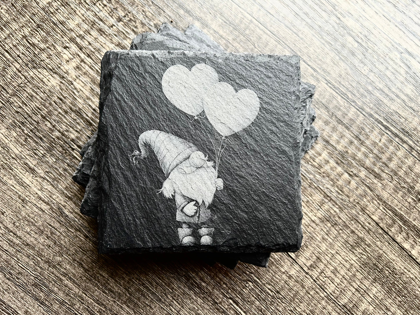 Laser Engraved Slate Coaster Set