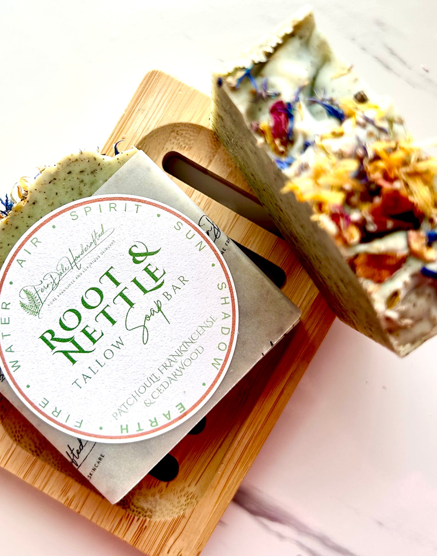 Root & Nettle - Patchouli, Frankincense & Cedarwood (Earth) Tallow Soap