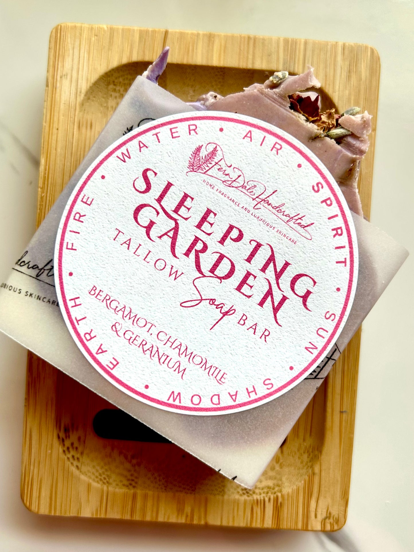 Sleeping Garden - Bergamot, Chamomile & Geranium (Spirit) Tallow Soap