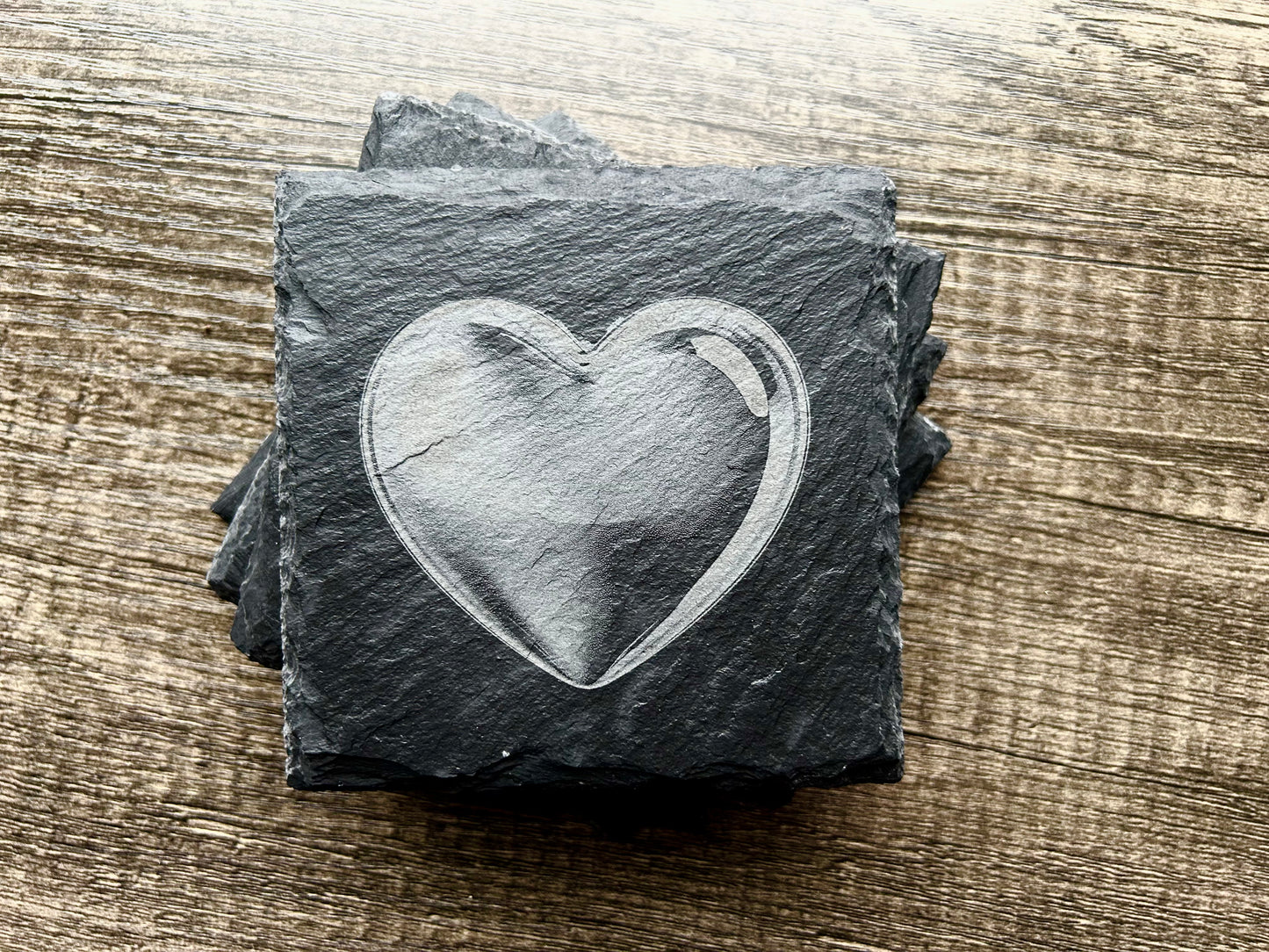 Laser Engraved Slate Coaster Set